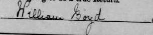 William Boyd's signature on 1901 census